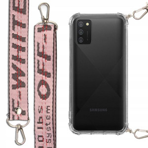 Etui Antishock + Smycz Różowa do SAMSUNG A03S Case