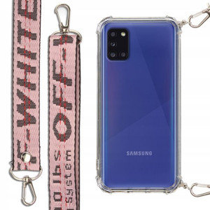 Etui Antishock + Smycz Różowa do SAMSUNG A31 Case