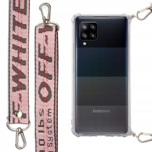 Etui Antishock + Smycz Różowa do SAMSUNG A42 Case