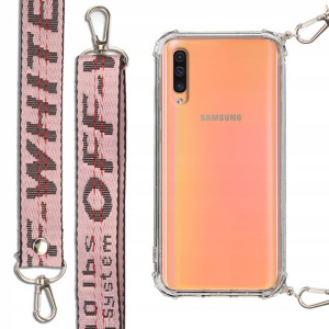 Etui Antishock + Smycz Różowa do SAMSUNG A50S Case