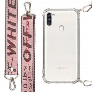 Etui Antishock + Smycz Różowa do SAMSUNG M11 Case