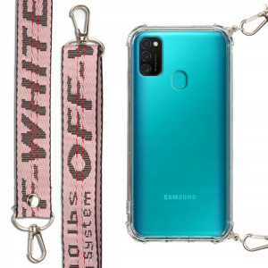 Etui Antishock + Smycz Różowa do SAMSUNG M30S Case