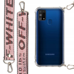 Etui Antishock + Smycz Różowa do SAMSUNG M31 Case
