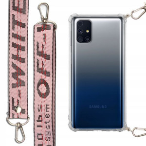 Etui Antishock + Smycz Różowa do SAMSUNG M31s Case