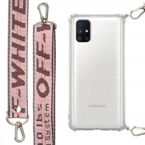 Etui Antishock + Smycz Różowa do SAMSUNG M51 Case