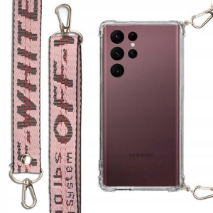 Etui Antishock + Smycz Różowa do SAMSUNG S22 ULTRA