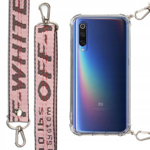 Etui Antishock + Smycz Różowa do XIAOMI MI 9 Case