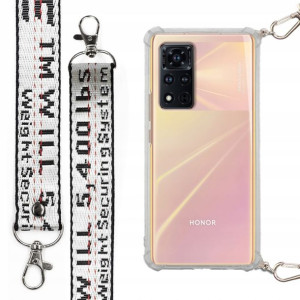 Etui Antishock + Smycz Srebrna Do Huawei Honor V40