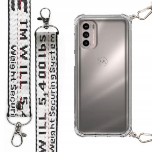 Etui Antishock + Smycz Srebrna Do Motorola G41 4g