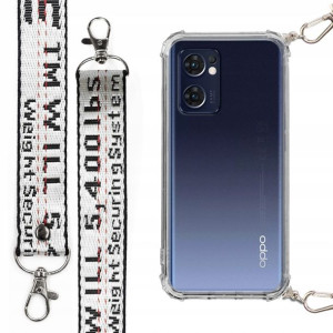 Etui Antishock + Smycz Srebrna Do Oppo Reno 7 5g