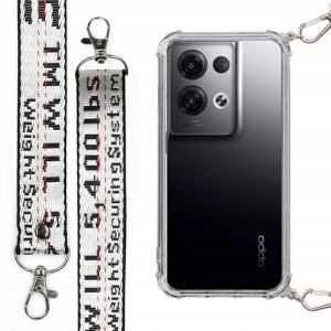 Etui Antishock + Smycz Srebrna Do Oppo Reno 8 Plus