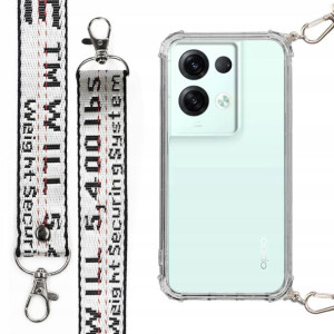 Etui Antishock + Smycz Srebrna Do Oppo Reno 8 Pro