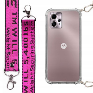 Etui Antishock + Smycz XL Fuksja do MOTOROLA G23