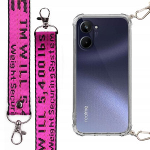 Etui Antishock + Smycz XL Fuksja do REALME 10 4G