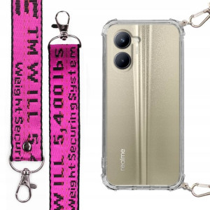 Etui Antishock + Smycz XL Fuksja do REALME C33