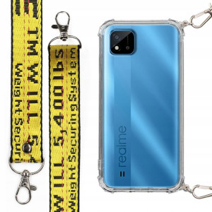 Etui Antishock + Smycz Żółta do REALME C11 2021