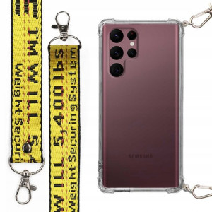 Etui Antishock + Smycz Żółta do SAMSUNG S22 ULTRA