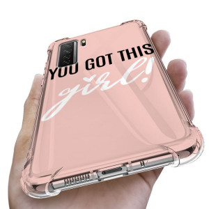 Etui Antishock do HUAWEI NOVA 7 SE Girl Pink Wzory