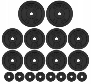 Obciążenie żeliwne 70KG ZESTAW talerzy krążek 30mm
