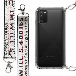 Etui Antishock Mocna Smycz Biała do SAMSUNG A03S
