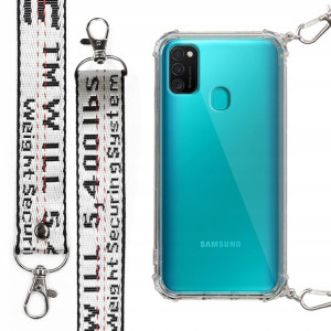 Etui Antishock Mocna Smycz Biała do SAMSUNG M30S