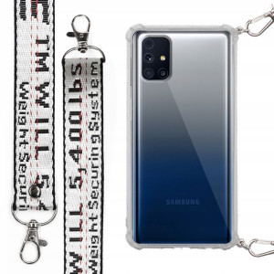 Etui Antishock Mocna Smycz Biała do SAMSUNG M31s