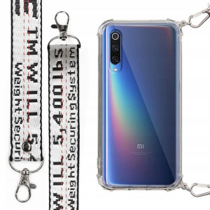 Etui Antishock Mocna Smycz Biała do XIAOMI MI 9