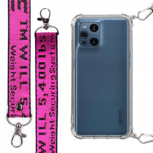 Etui Antishock Mocna Smycz Fuksja do OPPO FIND X3