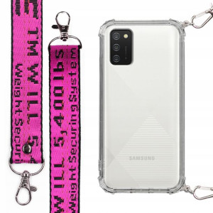 Etui Antishock Mocna Smycz Fuksja do SAMSUNG A02S