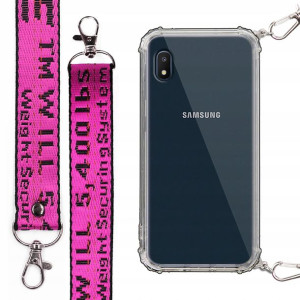 Etui Antishock Mocna Smycz Fuksja do SAMSUNG A10e