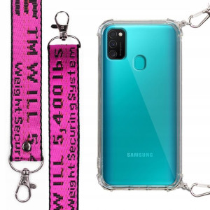 Etui Antishock Mocna Smycz Fuksja do SAMSUNG M30S