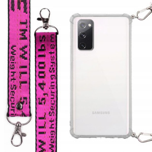 Etui Antishock Mocna Smycz Fuksja do SAMSUNG S20FE