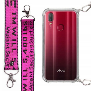 Etui Antishock Mocna Smycz Fuksja do VIVO Y11 2019