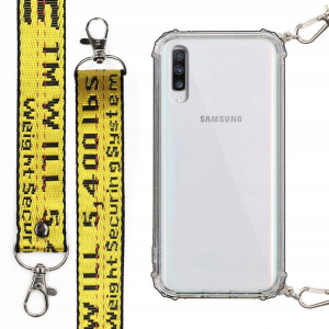 Etui Antishock Mocna Smycz Żółta do SAMSUNG A70S