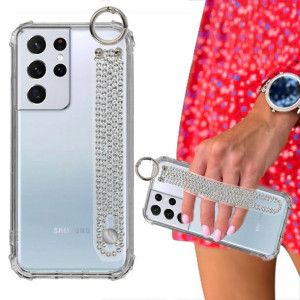 Etui ANTISHOCK Pasek Cyrkonie do SAMSUNG S21 ULTRA