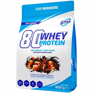 Białko 6Pak 80 Whey Protein 908g Czekolada-Karmel