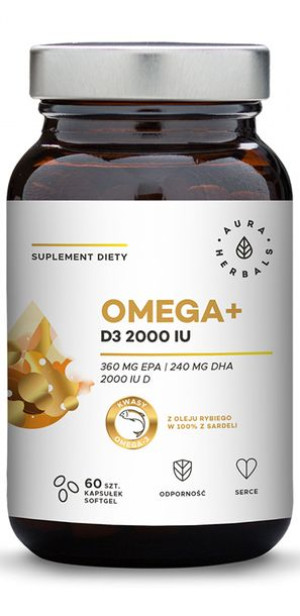 Aura Omega+witamina D3 2000iu 60 Kaps.odporność