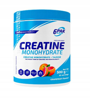 6PAK CREATINE MONOHYDRATE 500g jar Grapefruit