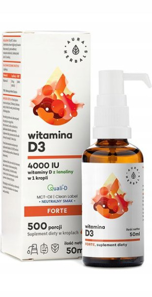 Aura Witamina D3 4000iu Mct 50ml Krople Odporność