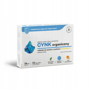 Aura Cynk Organiczny 15mg+wit C - 36tabl Odporność