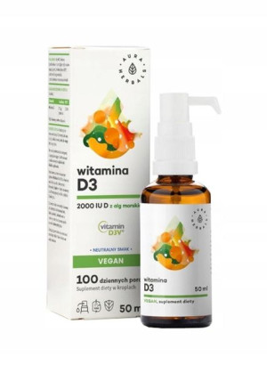 AURA WITAMINA D3 2000IU Vegan krople 50ml