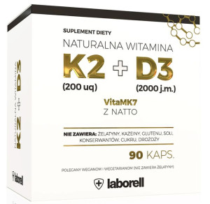 LABORELL WITAMINA K2 200mcg+D3 2000j.m.- 90kaps
