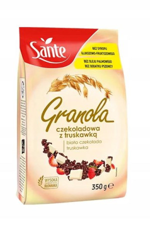 Sante Granola Z Białą Czekoladą I Truskawkami 350g