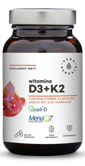 Aura Witamina D3 2000iu+k2 - 90kaps