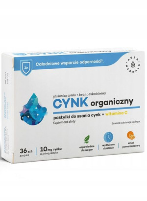 Aura Cynk Organiczny 10mg+wit. C -36 Tab.odporność