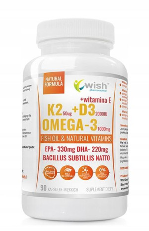 Wish Omega-3 + Witamina K2+d3 2000iu - 90kaps
