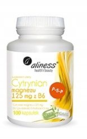 Aliness Cytrynian Magnezu 125mg Z B6-100kaps Vege