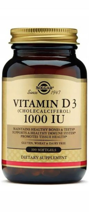 Solgar Witamina D3 Naturalna 1000iu - 100softgel