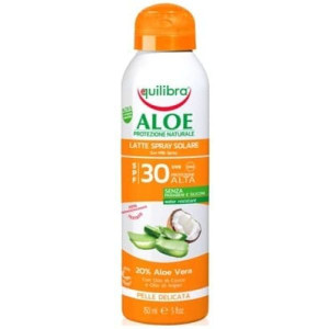 Equilibra Aloe, aloesowe mleczko przeciwsłoneczne w sprayu, SPF 30, 150 ml