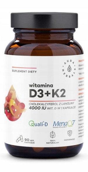 Aura Witamina D3 4000 Iu + K2- 90kaps